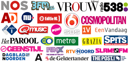 Bekend van: NOS, 3FM, VROUW, Radio 538, AD, NU.nl, EditieNL, Cosmopolitan en meer